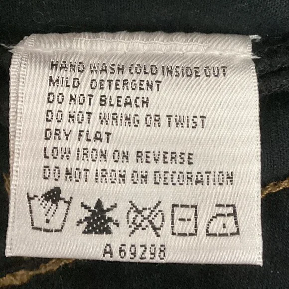 Quacker Factory Black Denim/Jean Jacket Pearl Buttons Beaded Studed Sz XS #57X - Picture 9 of 9